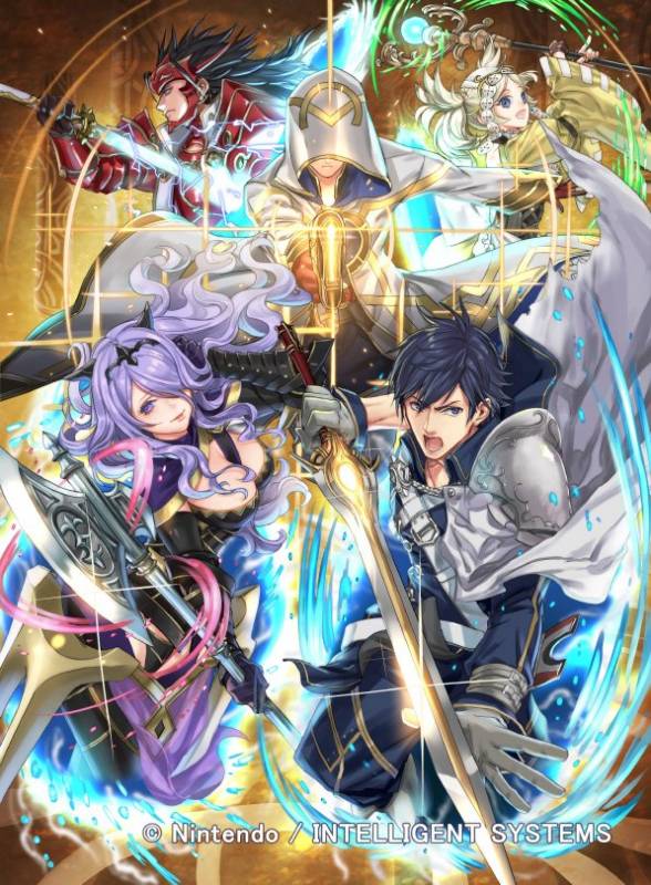 camilla (fire emblem if)+krom+liz (fire emblem)+ryouma (fire emblem if)+summoner (fire emblem heroes)